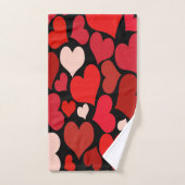 ハートプリント バスタオルセット (ハンドタオル)