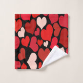 ハートプリント バスタオルセット (ウォッシュタオル)