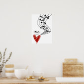 ハートプリント ポスター (キッチン)