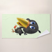 ハートプレゼント付きおもしろい小鳥バスタオル バスタオル (バスタオル)