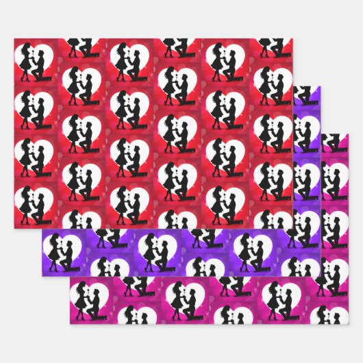 ハートプロポーズ シルエットコレクション ラッピングペーパーシート (セット)