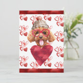 ハートプードルドッグラバーバレンタインギフト シーズンカード (スタンド正面)