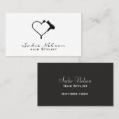 ハートヘアドライヤー美容師サロンツール美しい 名刺 (正面/裏面)