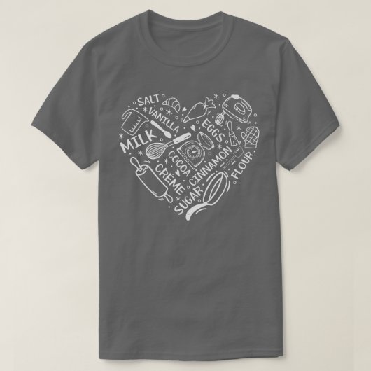 ハートベイカー菓子屋ベーキング器葉巻 Tシャツ (デザイン正面)