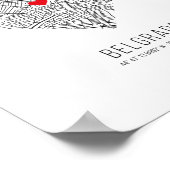 ハートベオグラード市地図(セルビア) ポスター (角)