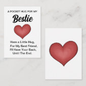 ハートベスティーポケットハグ考えトークン、あなたの ノートカード (正面/裏面)