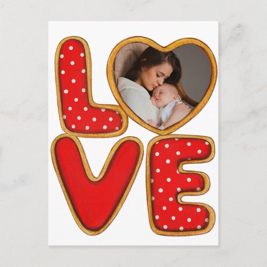 ハートベビー写真誕生発表記念LOVE ポストカード (正面)