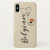 ハートベルギー携帯電話ケース、ベルギー国旗 Case-Mate iPhoneケース (裏面)