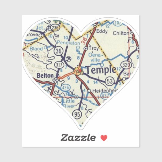 ハートベルトンテンプルテキサス州 シール (シート)