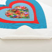 ハートホワイトシェルパパーソナライズされた毛布 シェルパブランケット (3/4)