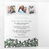 ハートホワイトチューリップのインクの物語の結婚献身 三つ折りプログラム (内部最初)