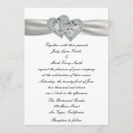 ハートホワイト結婚式招待状 招待状