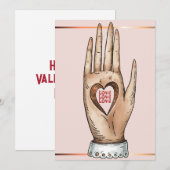 ハートホールハンドラヴハッピーバレンタインデー シーズンカード (正面/裏面)