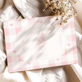 ハートボウギンガムテディフランスのディおむつラッフル エンクロージャーカード