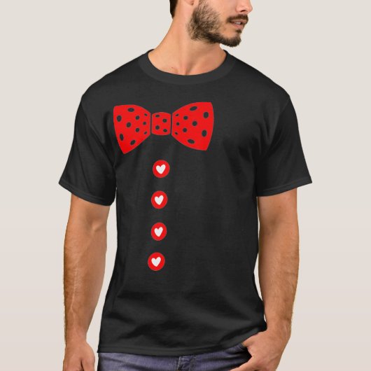 ハートボウタイサスペンダズバレンタインデー Tシャツ (正面)
