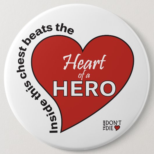 ハートボタン – 白い背景 缶バッジ (正面)