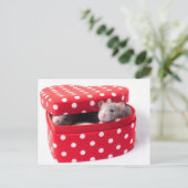 ハートボックスに3匹のネズミ ポストカード (スタンド正面)