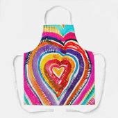 ハートボーホウォーターカラーアート エプロン (正面)