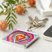 ハートボーホウォーターカラーアート キーホルダー (側面)