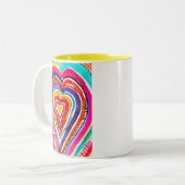 ハートボーホウォーターカラーアート ツートーンマグカップ (正面左)