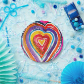 ハートボーホウォーターカラーアート ペーパープレート (パーティー)