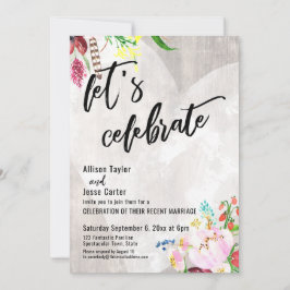 ハートボー素朴フローラウッドレッツ祝 招待状