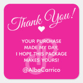 ハートポシュマークサンキュー スクエアシール (正面)