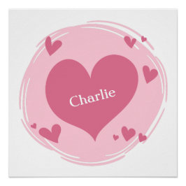 ハートポスターの名前カスタム ポスター