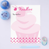 ハートポップ・アートのカップケーキ チラシ (シングル)