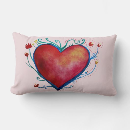 ハートポリエステル装飾用クッション、腰枕 ランバークッション (正面)