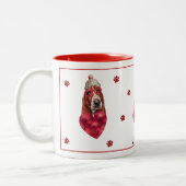 ハートポーズバセットハウンドバレンタインズデイギフトドッグ ツートーンマグカップ (左)
