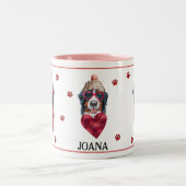 ハートポーズベルネーゼバレンタインデイギフトドッグ ツートーンマグカップ (中央)