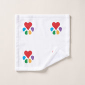 ハートポーパータンフィールフリー友人足跡 バスタオルセット (ウォッシュタオル)