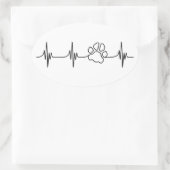 ハートポービート 楕円形シール (バッグ)