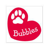 ハートポープリントペット名署名プレインクスタンプ セルフインキングスタンプ (デザイン)