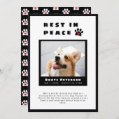 ハートポープリントレストインピースペットロス写真 案内状 (正面/裏面)