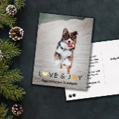 ハートポーラブアンドジョーペットフォトハッピーホリデー 箔シーズンポストカード