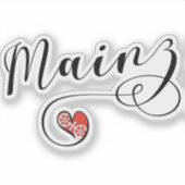 ハートマインツ国旗、私はマインツ、メーンツを愛する シール (正面)