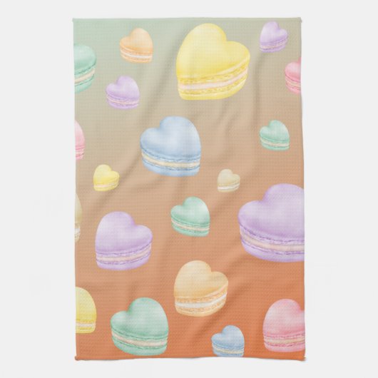 ハートマカロン キッチンタオル (縦)