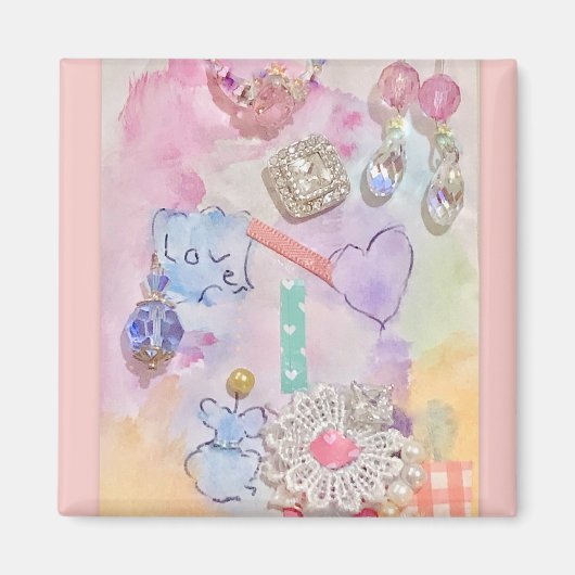 ハートマグネット – 単純かわいらし マグネット (正面)