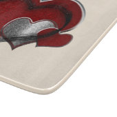 ハートマジックベージュ ガラス カッティングボード 15.2x17.8cm (角)