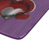 ハートマジック パープル ガラス カッティングボード 15.2x17.8cm (角)