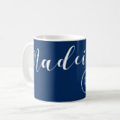 ハートマデイラ州旗，ポルトガル，マデイラ州大好き コーヒーマグカップ (正面左)