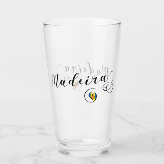 ハートマデイラ州旗，ポルトガル，マデイラ州大好き タンブラーグラス (裏面)