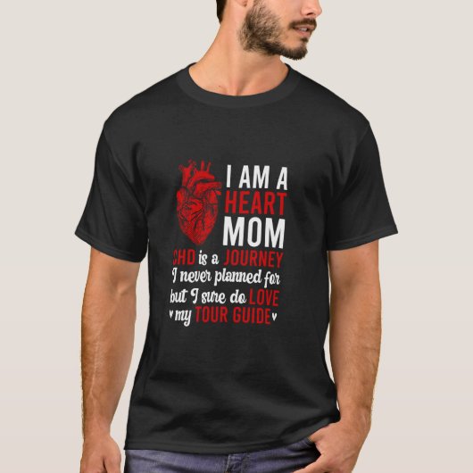ハートママCHD戦士マザー先天性ハート商品 Tシャツ (正面)