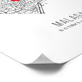 ハートマラガシティの地図（スペイン） ポスター (角)