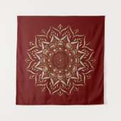 ハートマンダラフェイクグリッターテクスチャ タペストリー (正面(横))