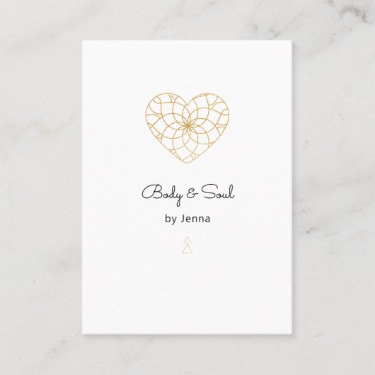 ハートマンダラヨガマッサージウェルネスビジネスカード 名刺 (正面)