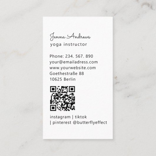 ハートマンダラヨガマッサージウェルネスQRコード 名刺 (裏面)