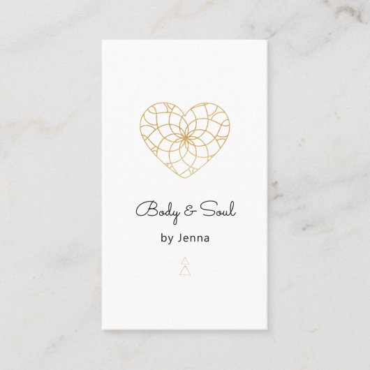 ハートマンダラヨガマッサージウェルネスQRコード 名刺 (正面)